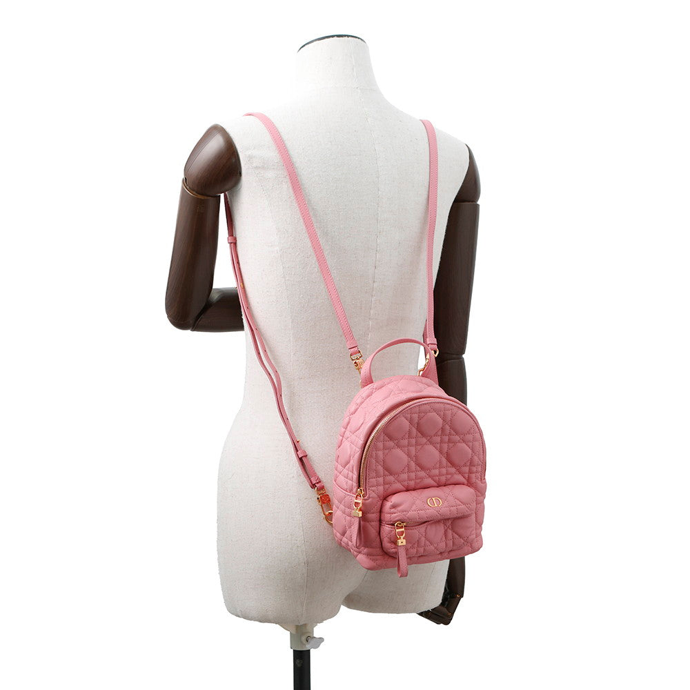Dior Cannage Backpack PinkM9222UNGF Leather Size Mini Rovelle Bags