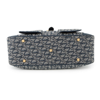 Dior Trotter double saddle bag Navy Canvas Leather Rovelle Bags