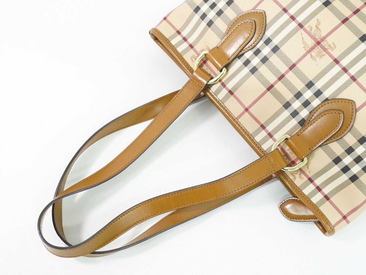 Burberry Nova Brand Canvas White Tote Bag Style 12