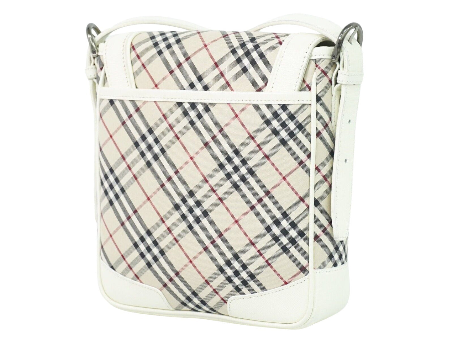 Burberry Nova Brand Check White Shoulder Bag