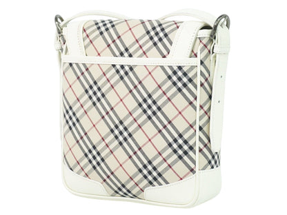 Burberry Nova Brand Check White Shoulder Bag