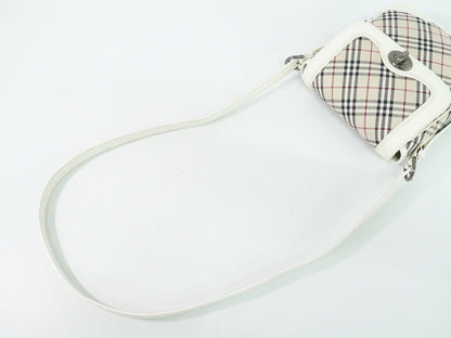 Burberry Nova Brand Check White Shoulder Bag