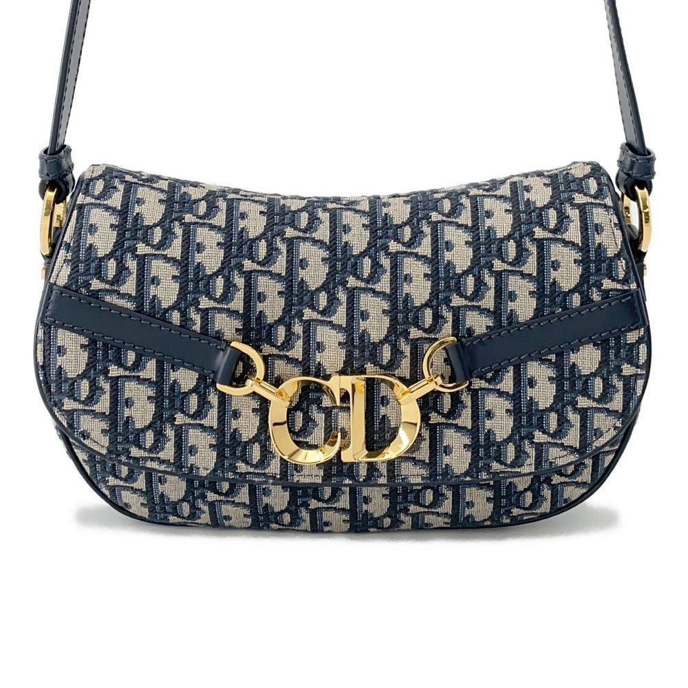Dior Oblique CD Busus Shoulder Bag NavyM9380UTZQ Canvas Leather Size Small Rovelle Bags