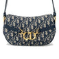 Dior Oblique CD Busus Shoulder Bag NavyM9380UTZQ Canvas Leather Size Small Rovelle Bags