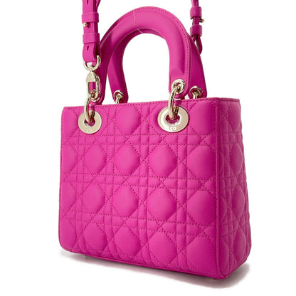 Dior Lady'S Dior My Abcdior Cannage 2-Way Bag Pinkm0538Onge Lambskin Size Small Rovelle Bags