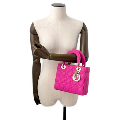 Dior Lady'S Dior My Abcdior Cannage 2-Way Bag Pinkm0538Onge Lambskin Size Small Rovelle Bags