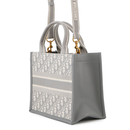 Dior Book Tote Leather Grey Tote Bag Rovelle Bags