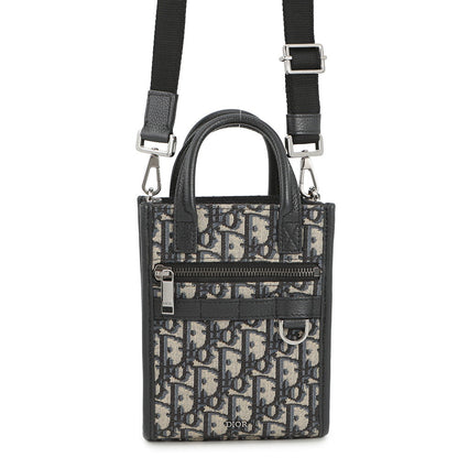 Dior Oblique Leather Navy Tote Bag Leather Rovelle Bags