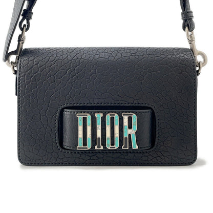 Dior Mosaique Logo Shoulder Bag Black Leather Rovelle Bags