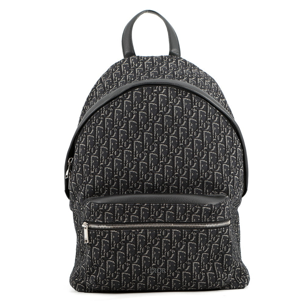 Dior Oblique Jacquard Rider Backpack Black1Voba088Yky Canvas Leather Rovelle Bags