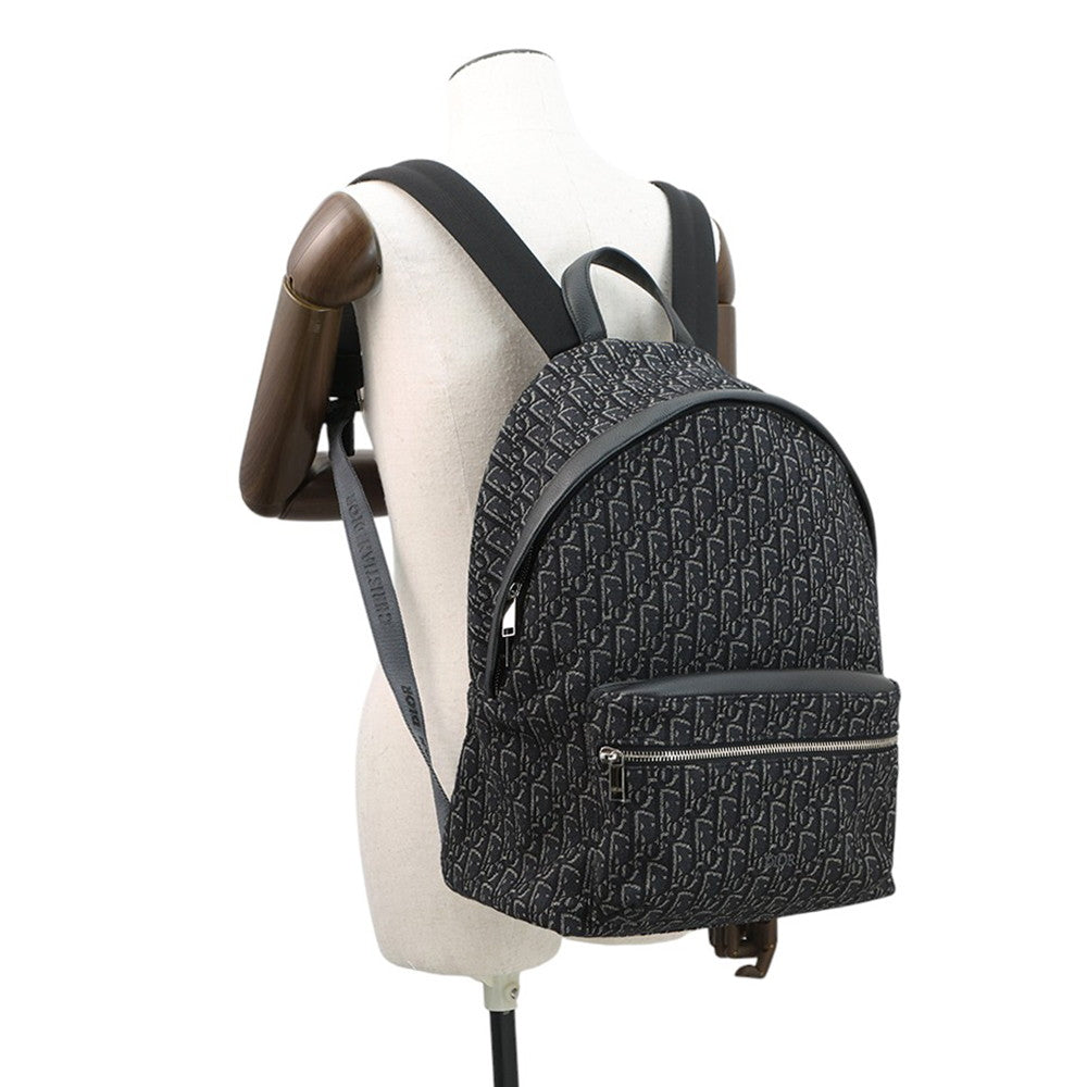 Dior Oblique Jacquard Rider Backpack Black1Voba088Yky Canvas Leather Rovelle Bags