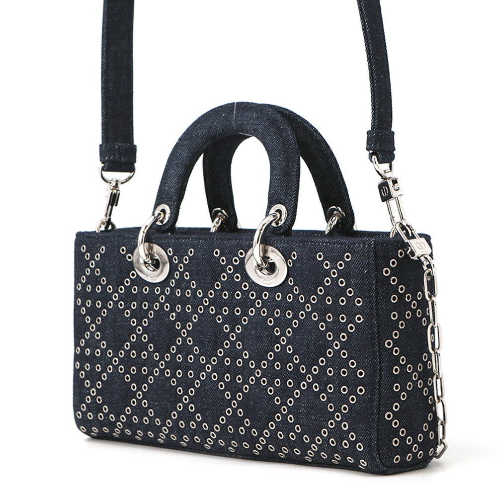 Dior Luxury Leather Handbag Navy Rovelle Bags