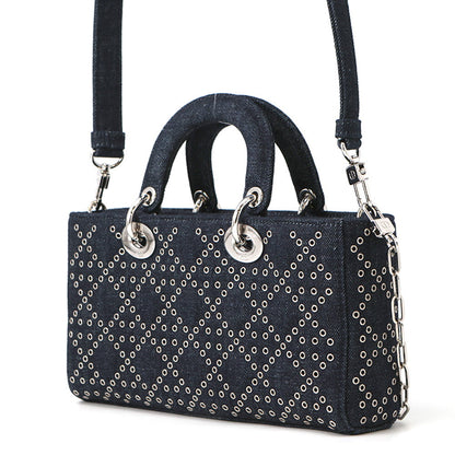Dior Luxury Leather Handbag Navy Rovelle Bags