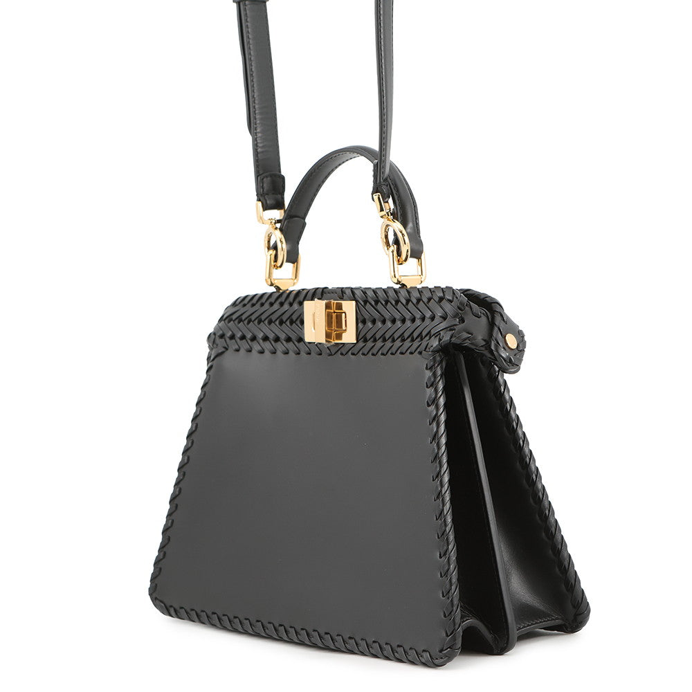 FENDI Peekaboo ISeeU Braided Black8BN327 Leather Size Small Rovelle Bags