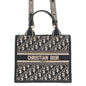 Dior Oblique Embroidery Book Tote Navym1325Czbb Canvas Calf Leather Size Small Rovelle Bags