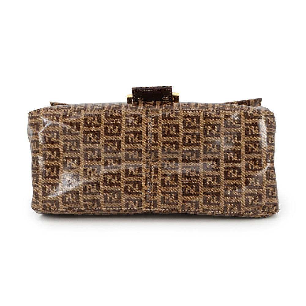 FENDI Mamma bucket Brown Patent Leather Rovelle Bags