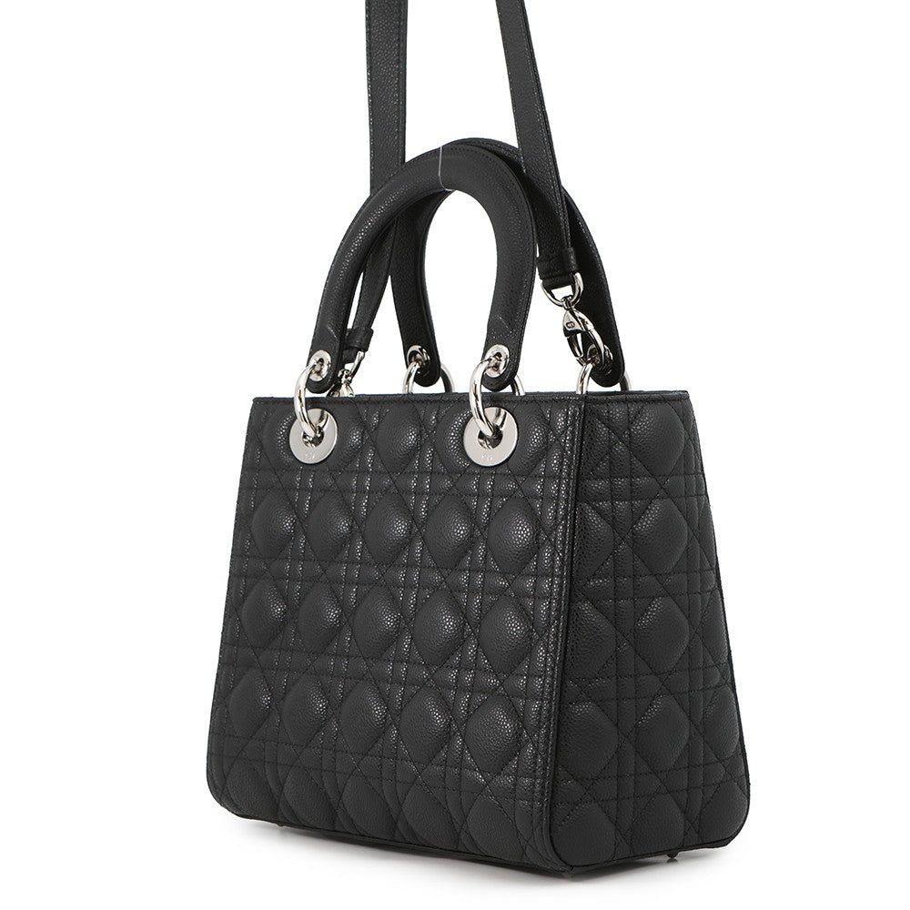Dior Lady Dior Cannage Black Handbag Style 9 Rovelle Bags