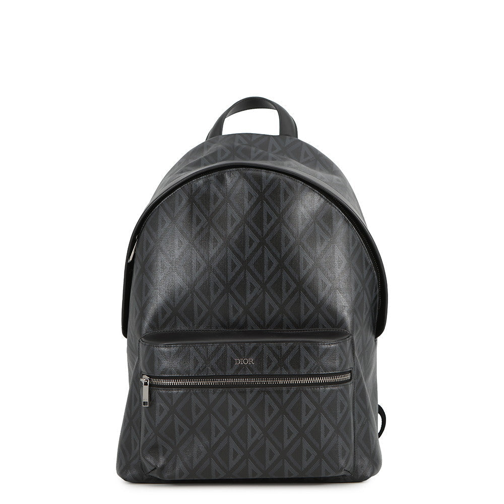 Dior Cddiamond Backpack Black Pvc Coated Canvas Rovelle Bags