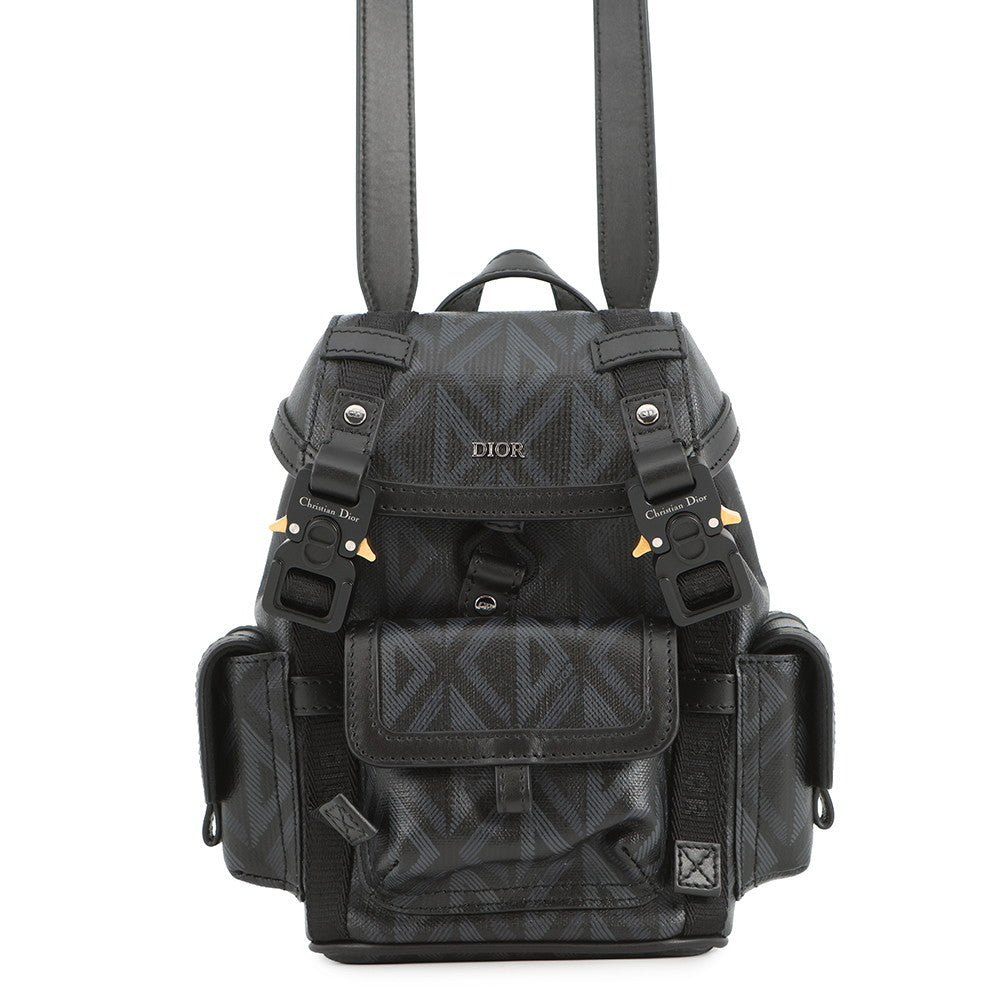 Dior Hit The Road Mini Backpack Shoulder Bag Black Pvc Coated Canvas Rovelle Bags
