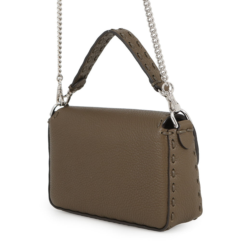 FENDI Selleria Baguette 2-Way Chain Shoulder Bag Khaki8BS017 Leather Size Mini Rovelle Bags