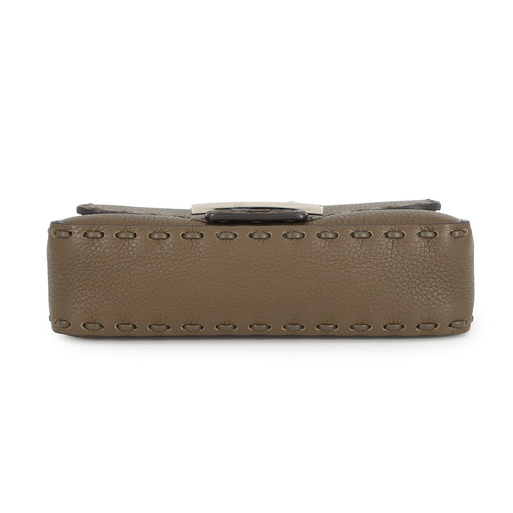 FENDI Selleria Baguette 2-Way Chain Shoulder Bag Khaki8BS017 Leather Size Mini Rovelle Bags