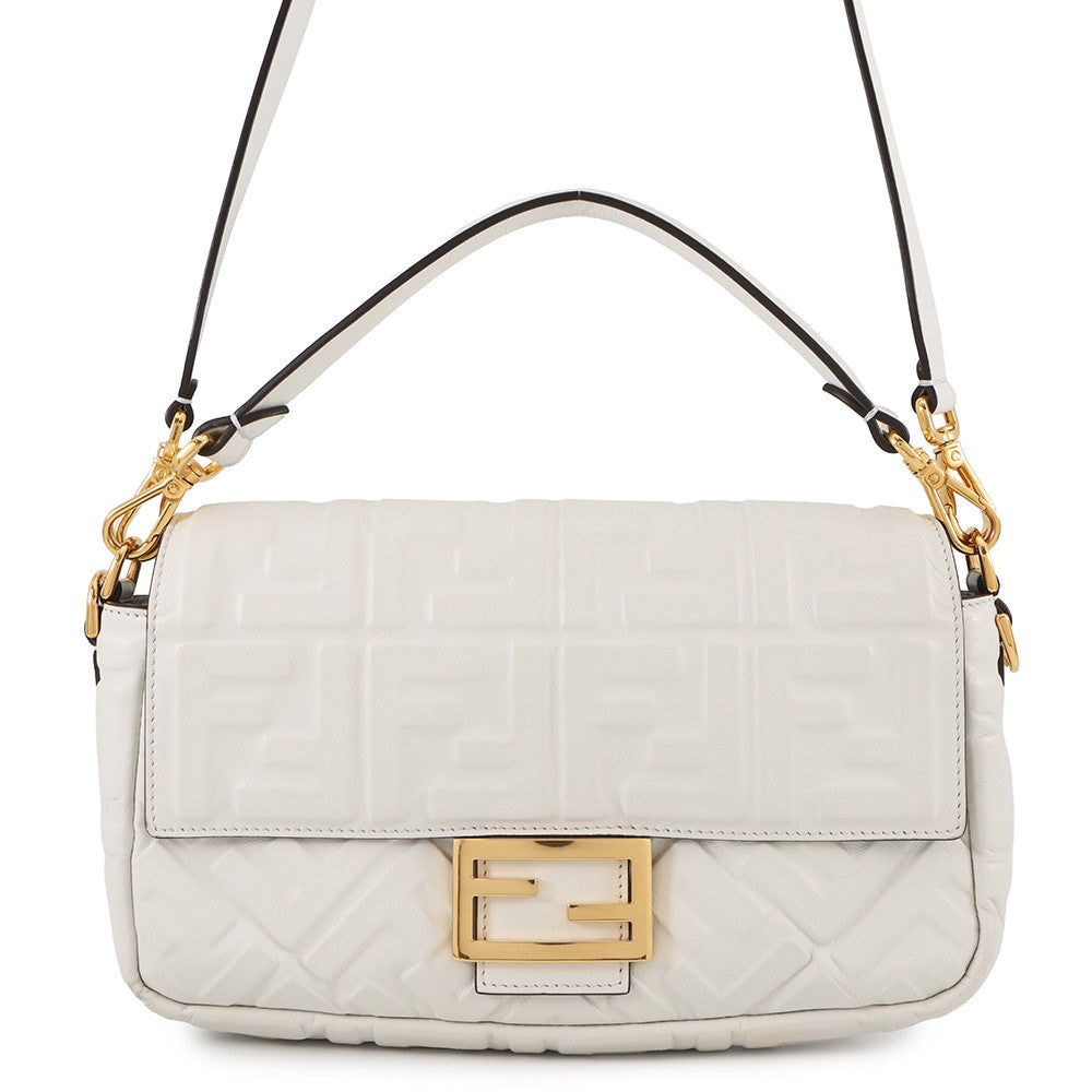 FENDI baguette White8BR600 Leather Rovelle Bags