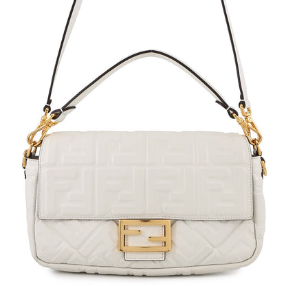 FENDI baguette White8BR600 Leather Rovelle Bags