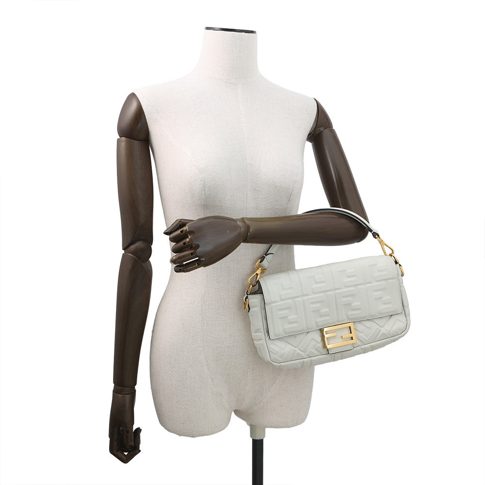 FENDI baguette White8BR600 Leather Rovelle Bags