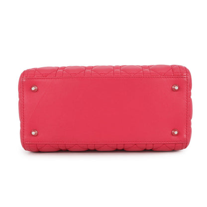 Dior Lady Dior Cannage 2Way Handbag Pink Leather Size Medium Rovelle Bags