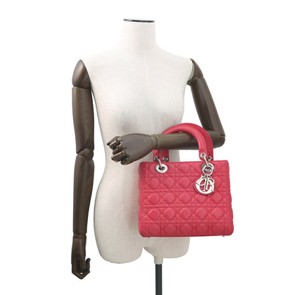 Dior Lady Dior Cannage 2Way Handbag Pink Leather Size Medium Rovelle Bags