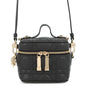 Dior Cannage 2-Way Vanity Shoulder Pouch Black Leather Rovelle Bags
