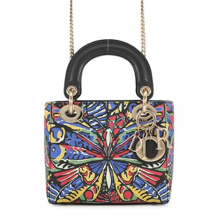 Dior Lady Dior 2Way Handbag Multicolor Leather Size Mini Rovelle Bags