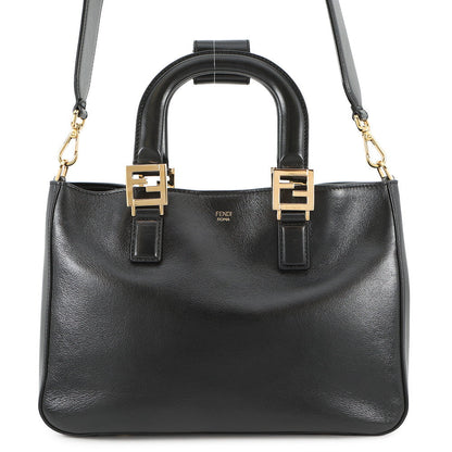 FENDI FF Tote 2WAY Bag Black8BH367 Leather Size Small Rovelle Bags
