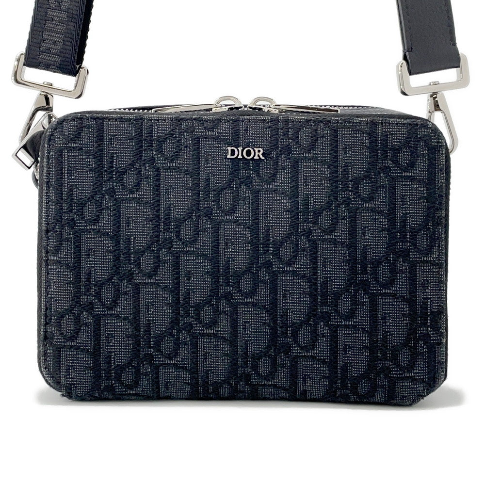 Dior Oblique Jacquard Zip Pouch Shoulder Bag Black2Obbc119Yse Canvas Leather Rovelle Bags
