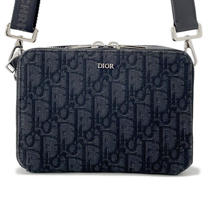 Dior Oblique Jacquard Zip Pouch Shoulder Bag Black2Obbc119Yse Canvas Leather Rovelle Bags