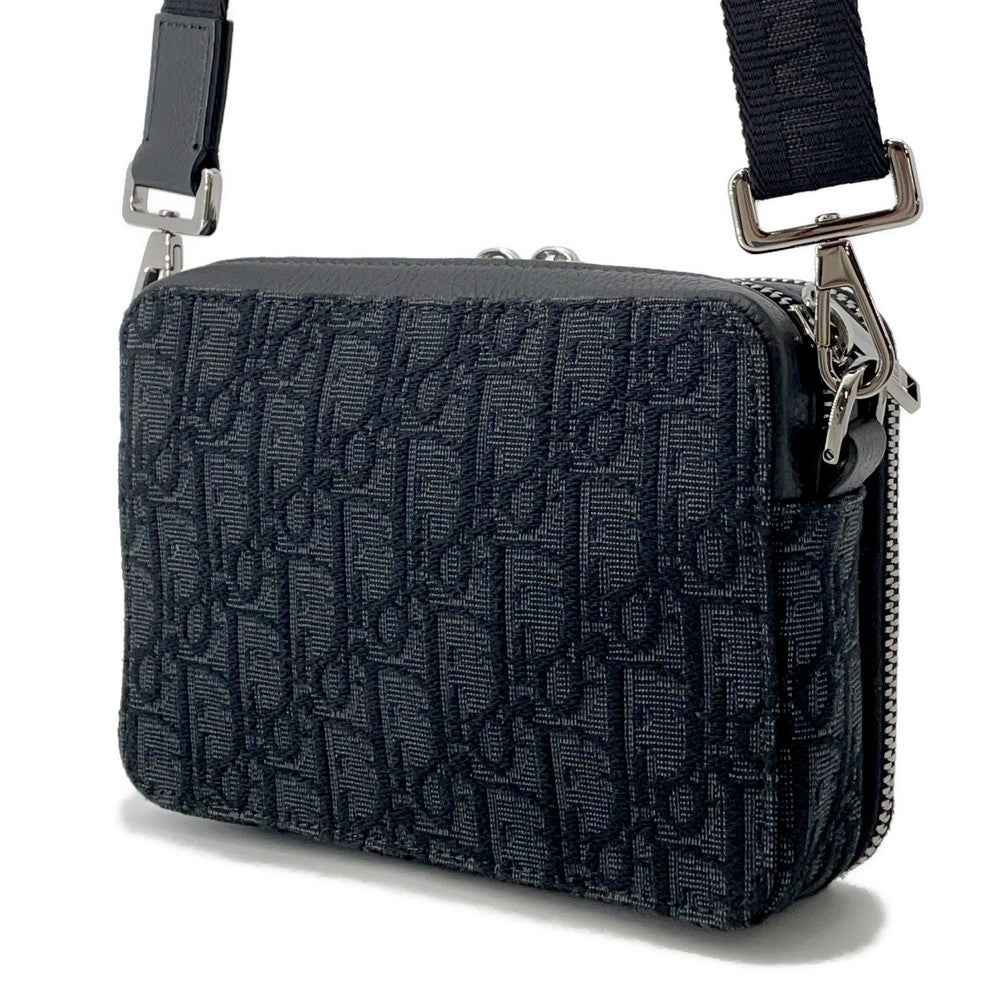 Dior Oblique Jacquard Zip Pouch Shoulder Bag Black2Obbc119Yse Canvas Leather Rovelle Bags