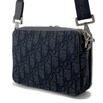 Dior Oblique Jacquard Zip Pouch Shoulder Bag Black2Obbc119Yse Canvas Leather Rovelle Bags