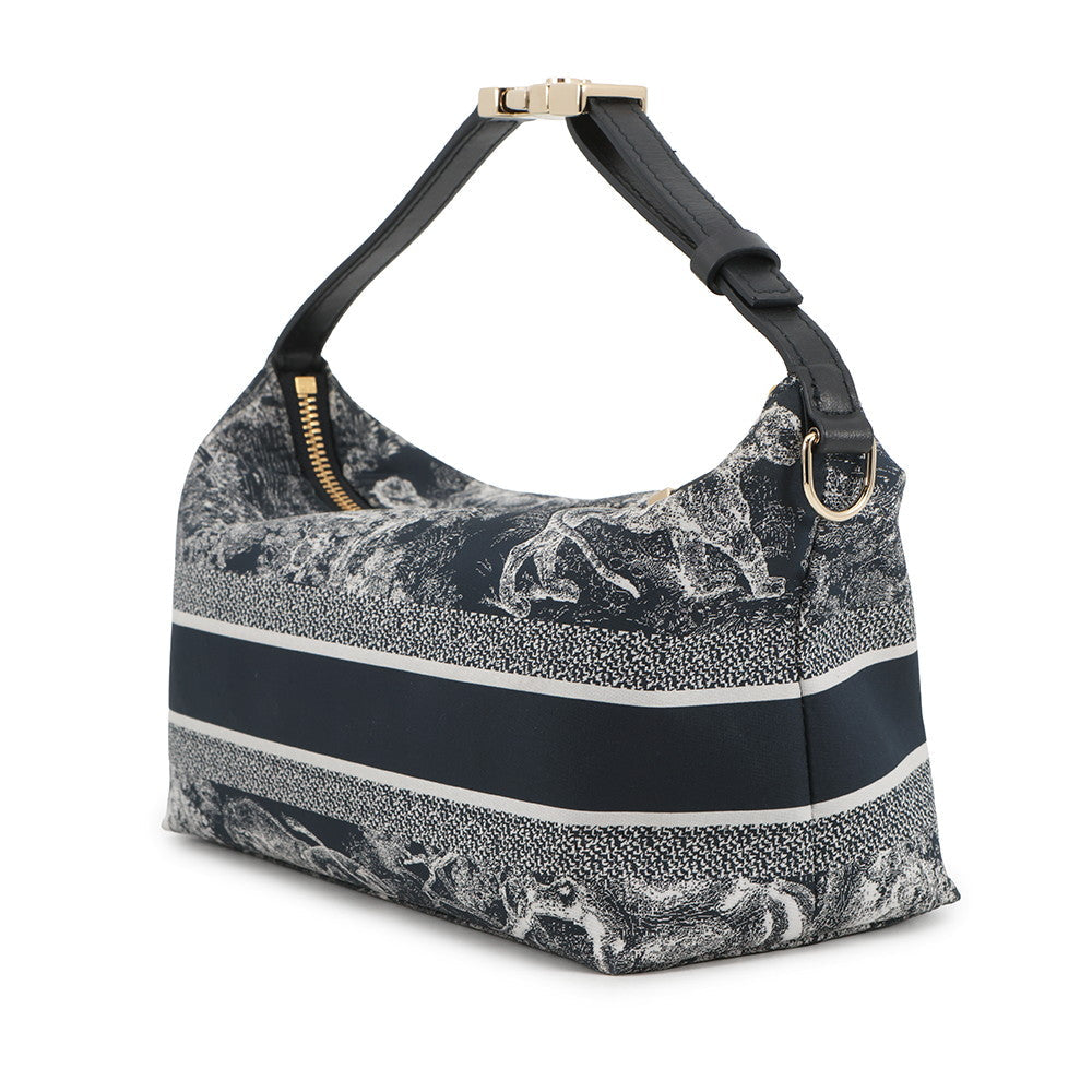 Dior Nomade Pouch Toile De Jouy Reverse Navys5554Oteu Fabric Calf Leather Rovelle Bags