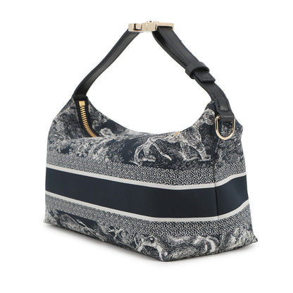 Dior Nomade Pouch Toile De Jouy Reverse Navys5554Oteu Fabric Calf Leather Rovelle Bags