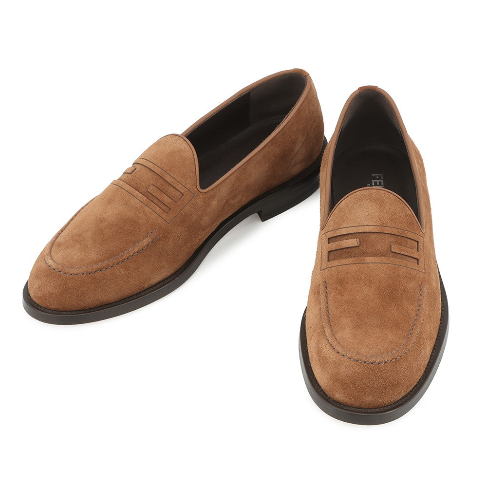 FENDI loafers Brown7D1671 suede Size 7 Rovelle Bags