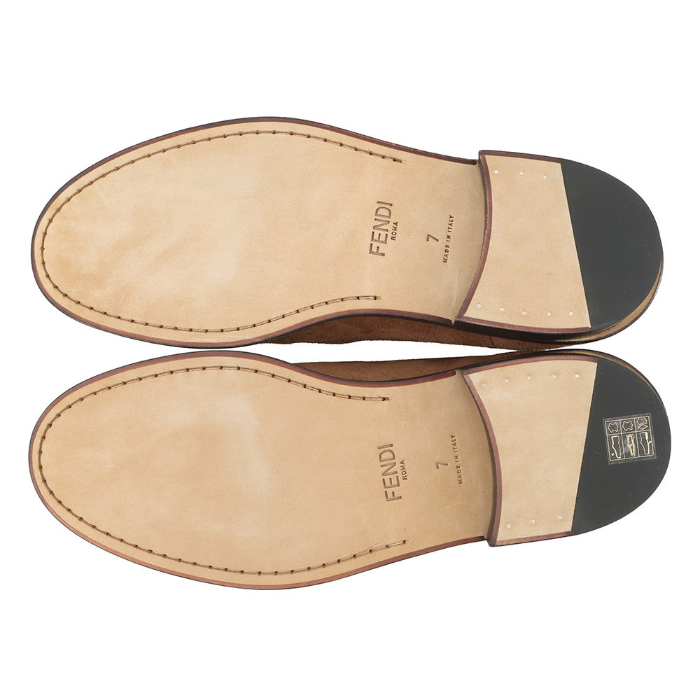 FENDI loafers Brown7D1671 suede Size 7 Rovelle Bags