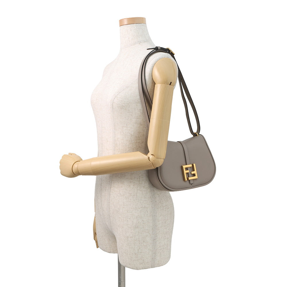 FENDI C'mon Shoulder Bag Beige8BS082 Leather Size Small Rovelle Bags
