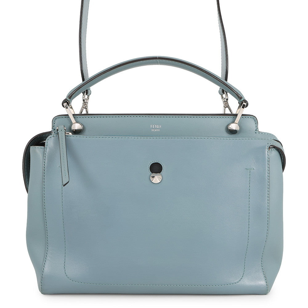 FENDI dot com 2WAY Handbag Blue8BN293 Leather Rovelle Bags