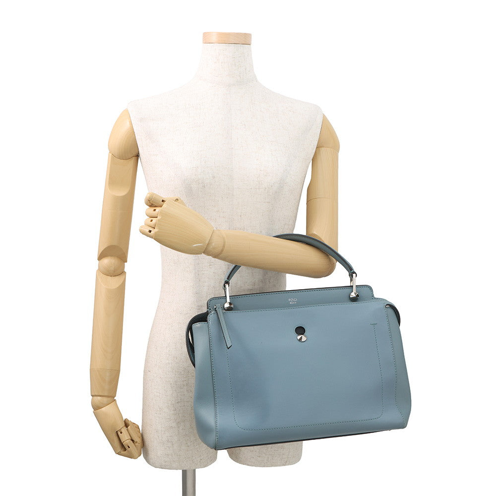 FENDI dot com 2WAY Handbag Blue8BN293 Leather Rovelle Bags