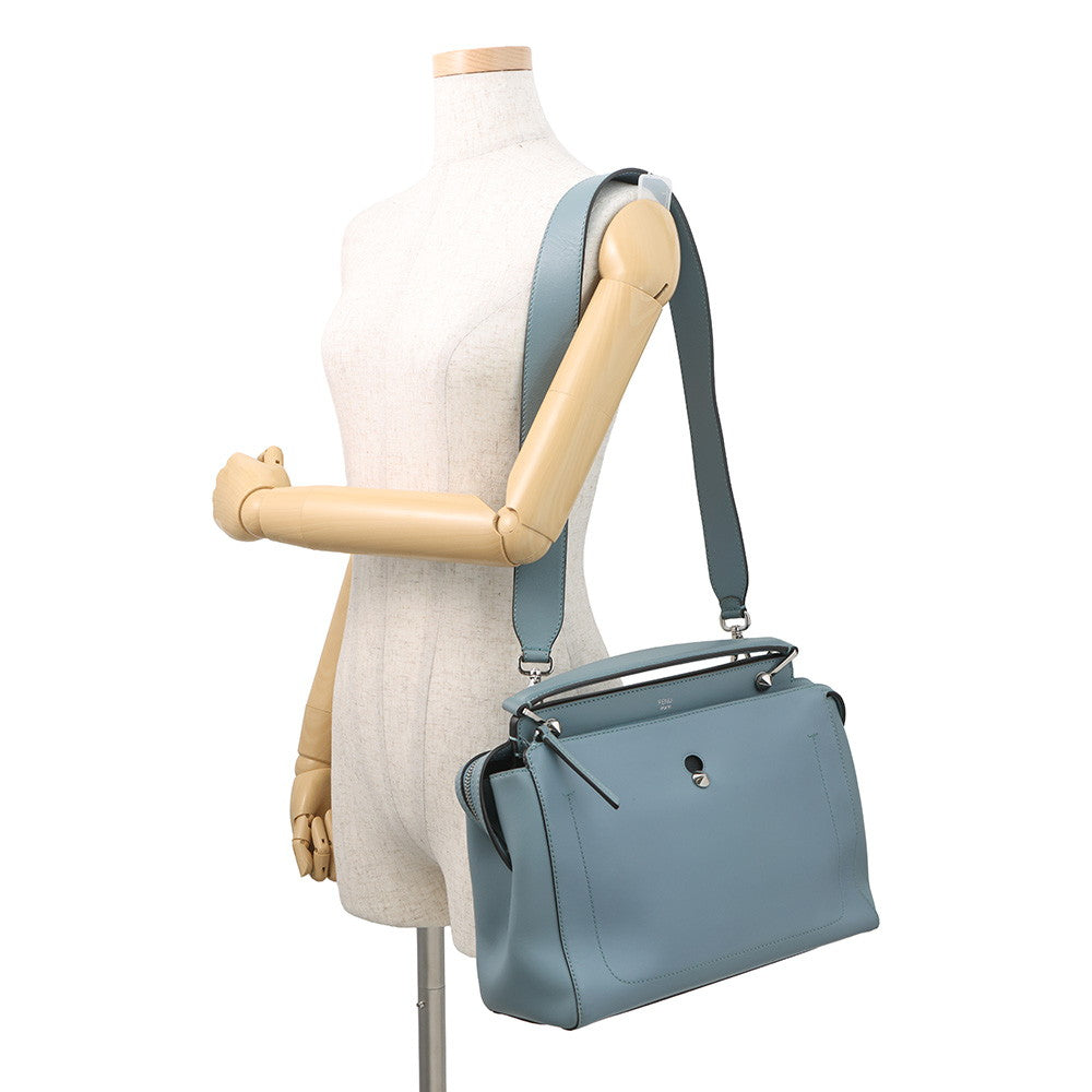 FENDI dot com 2WAY Handbag Blue8BN293 Leather Rovelle Bags