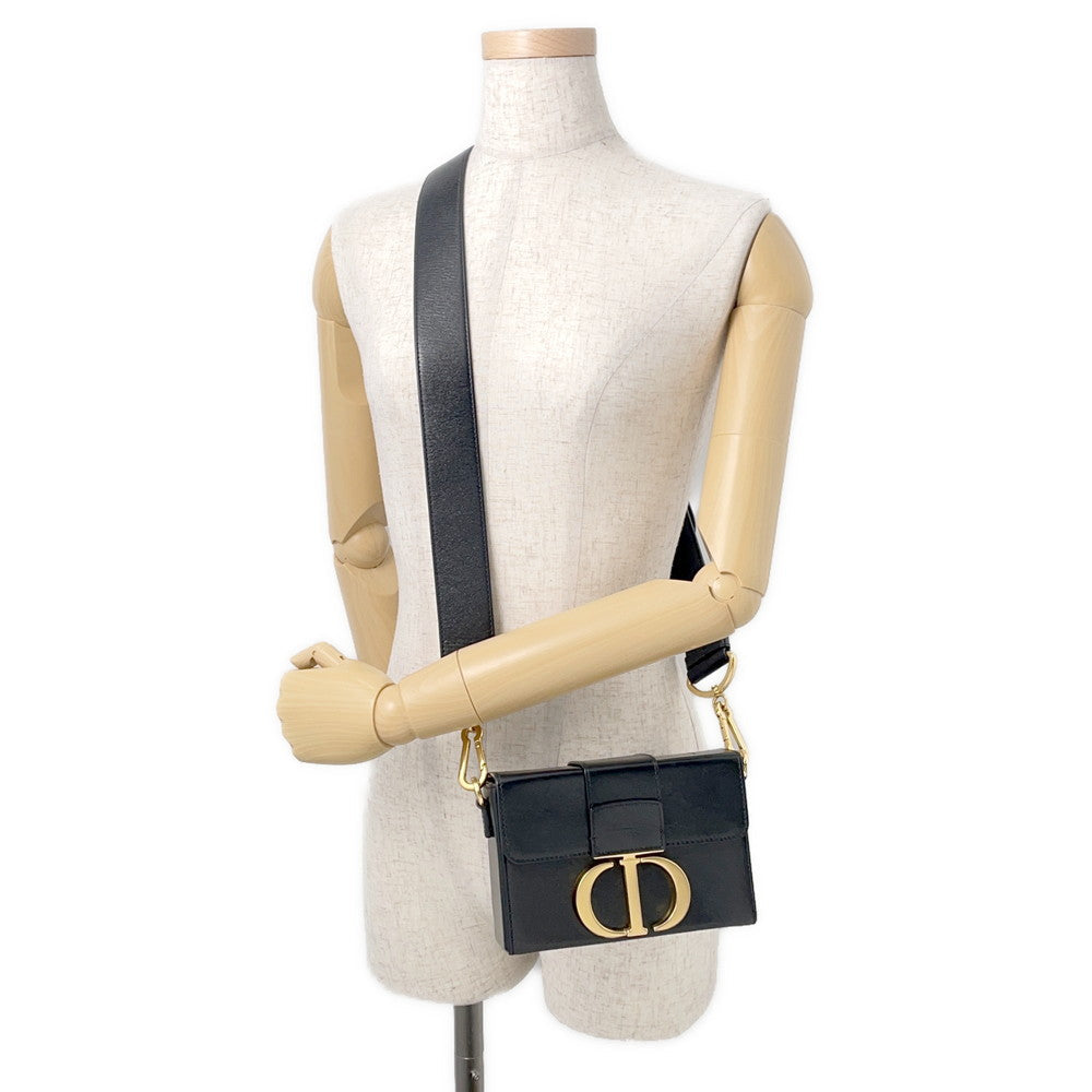 Dior 30 Montaigne Montaigne Shoulder Bag Black Leather Rovelle Bags