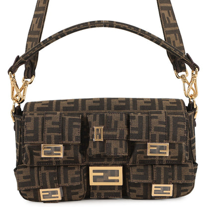 FENDI Zucca Multi-Pocket Baguette Brown/Black8BR808 Jacquard Rovelle Bags