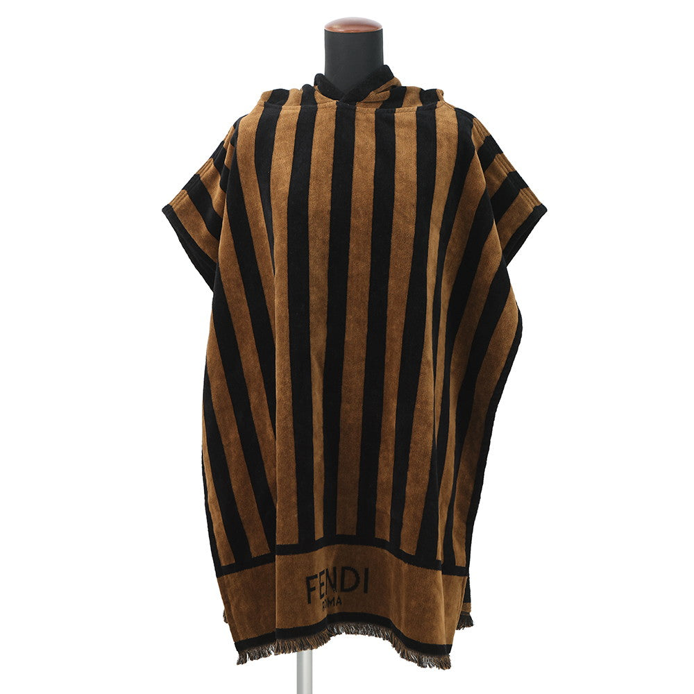 FENDI Pecan Stripe Poncho Brown/BlackFXX996 Cotton100% Rovelle Bags