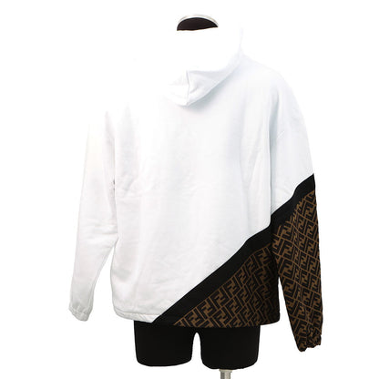 FENDI FF switching hoodie Size S White/BrownFAF681 Cotton 86% Polyester 14% Rovelle Bags