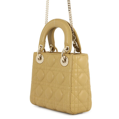 Dior Lady Dior 2Way Handbag Olivem0505Onge Lambskin Size Mini Rovelle Bags